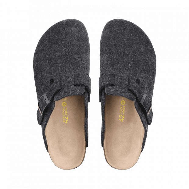 Тапочки Aishoes Wool Cork Couple Toe Shoes 40 (Dark Grey/Темно-Серый) 